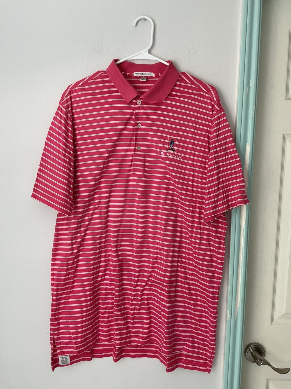 Peter Millar Pink Striped Polo